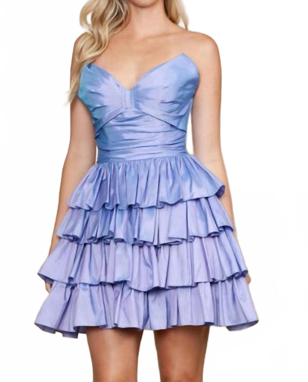 NEW POLY USA taffeta a-line ruffle with bow dress in off-white